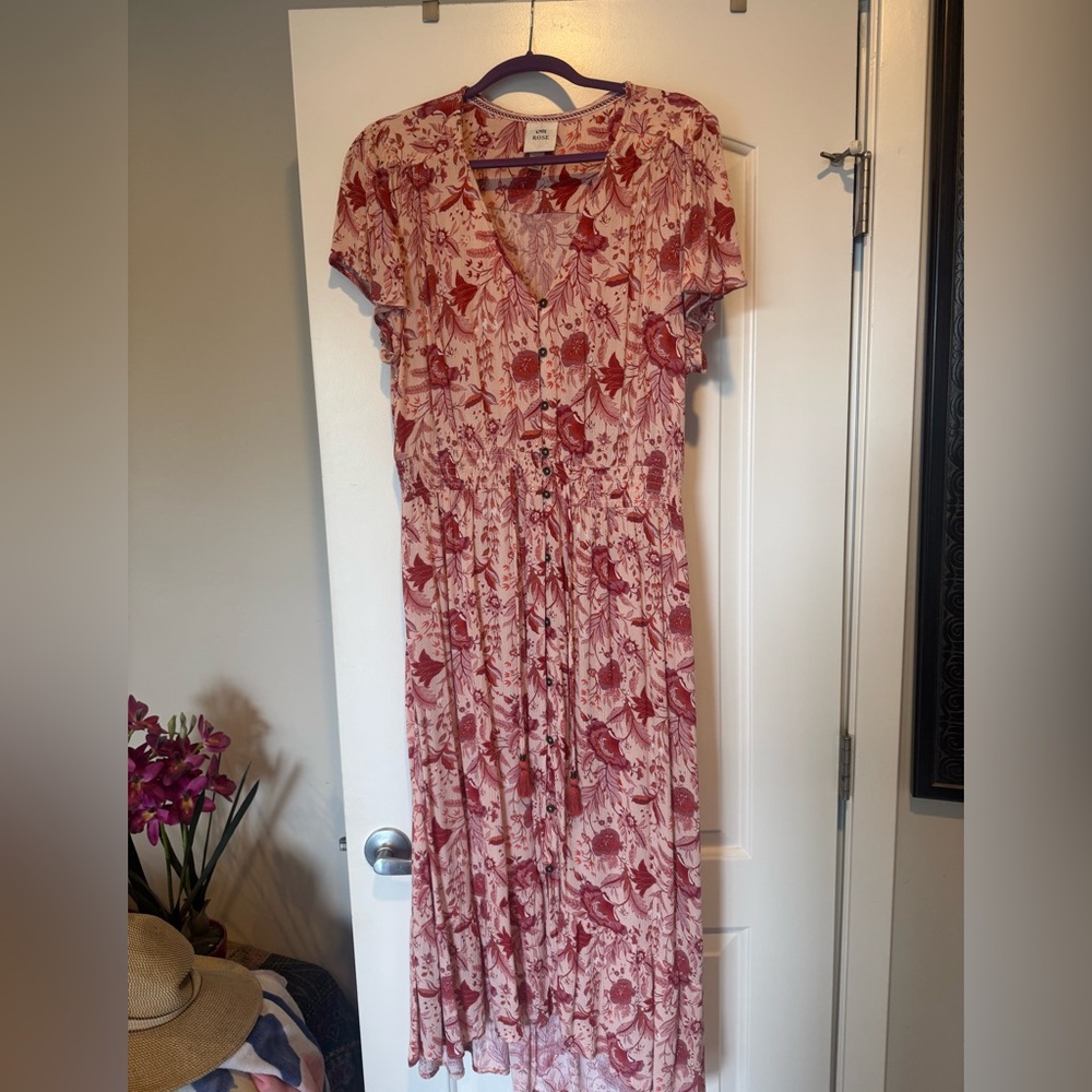 Floral Red Dress